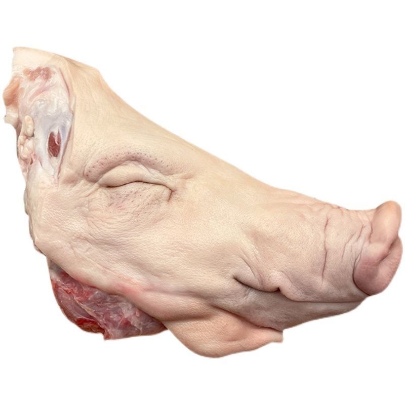 冷冻去耳头皮猪头肉无耳生头皮去骨猪脸肉无骨猪头生扒猪头肉