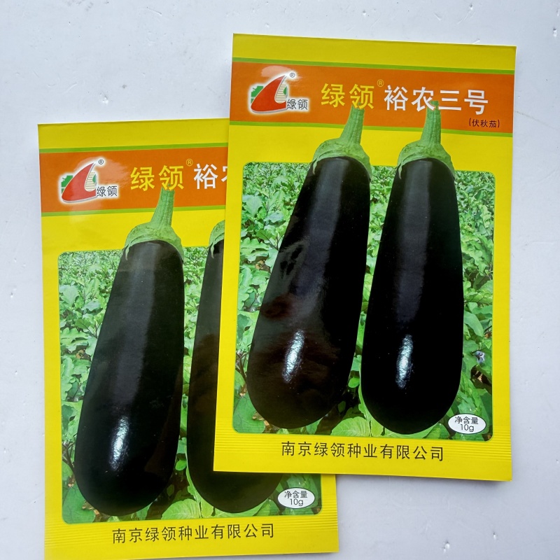裕农三号紫皮长茄种子高产抗病春秋播种肉厚鲜嫩籽少大田种植