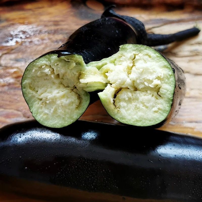 黑长茄种子杂交早熟高产长茄顺直肉白细嫩春秋播种长茄种大田