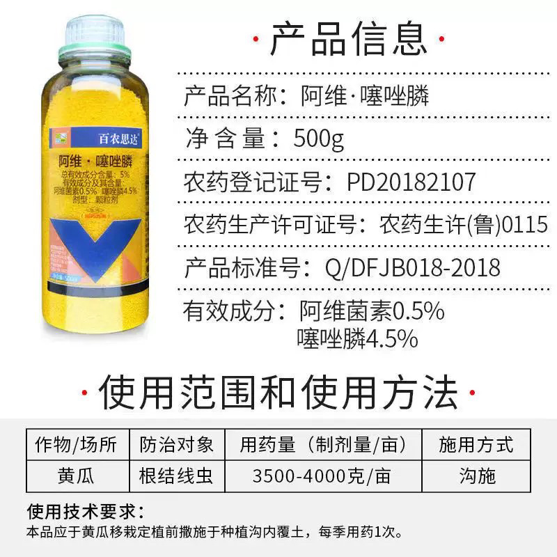 阿维噻唑膦根结线虫胞囊线虫根腐线虫茎线虫防治农药