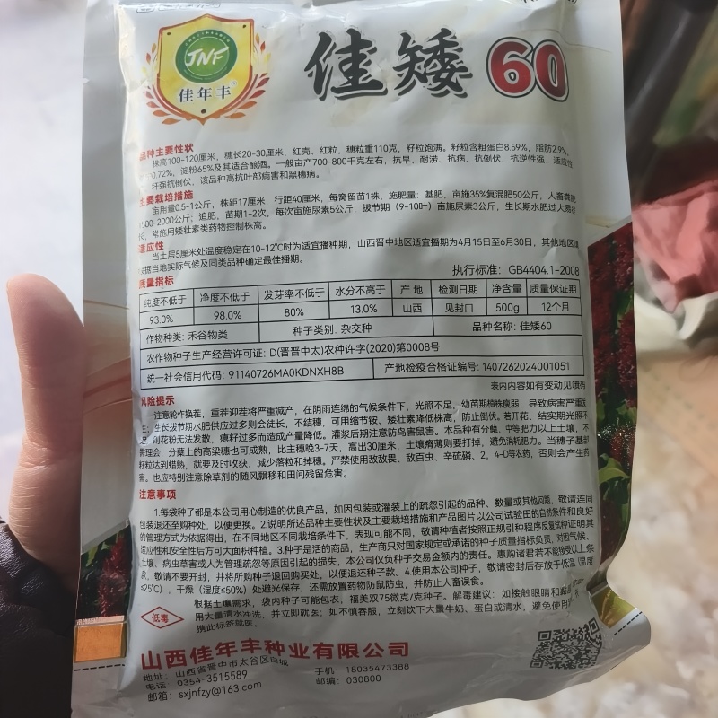 佳矮60高粱种子矮杆高粱种子酿酒红高粱种子抗鸟酿造型高产
