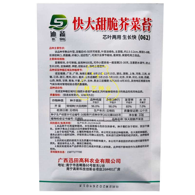 快大甜脆芥菜苔种子芥菜心早熟粗条无渣秋冬季四季蔬菜