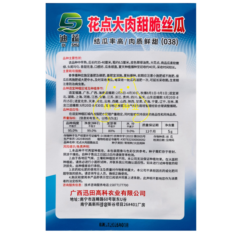 花点大肉甜脆丝瓜种子中早熟肉厚高产棱角大花点大田
