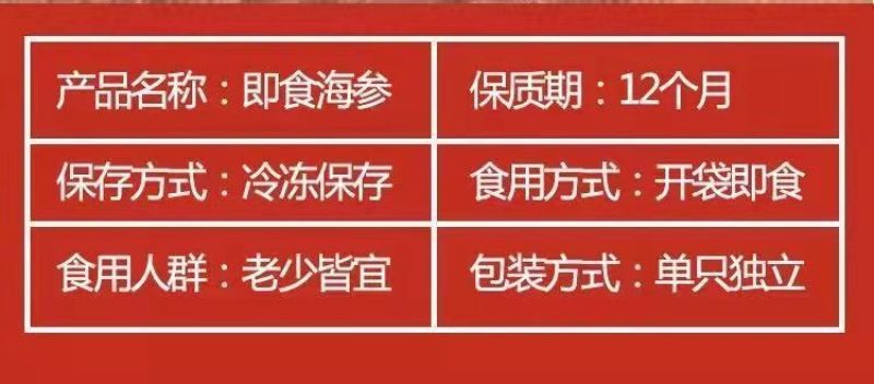 包邮）鲜食海参刺参海底海参新鲜加工单个装即食海参批发商用
