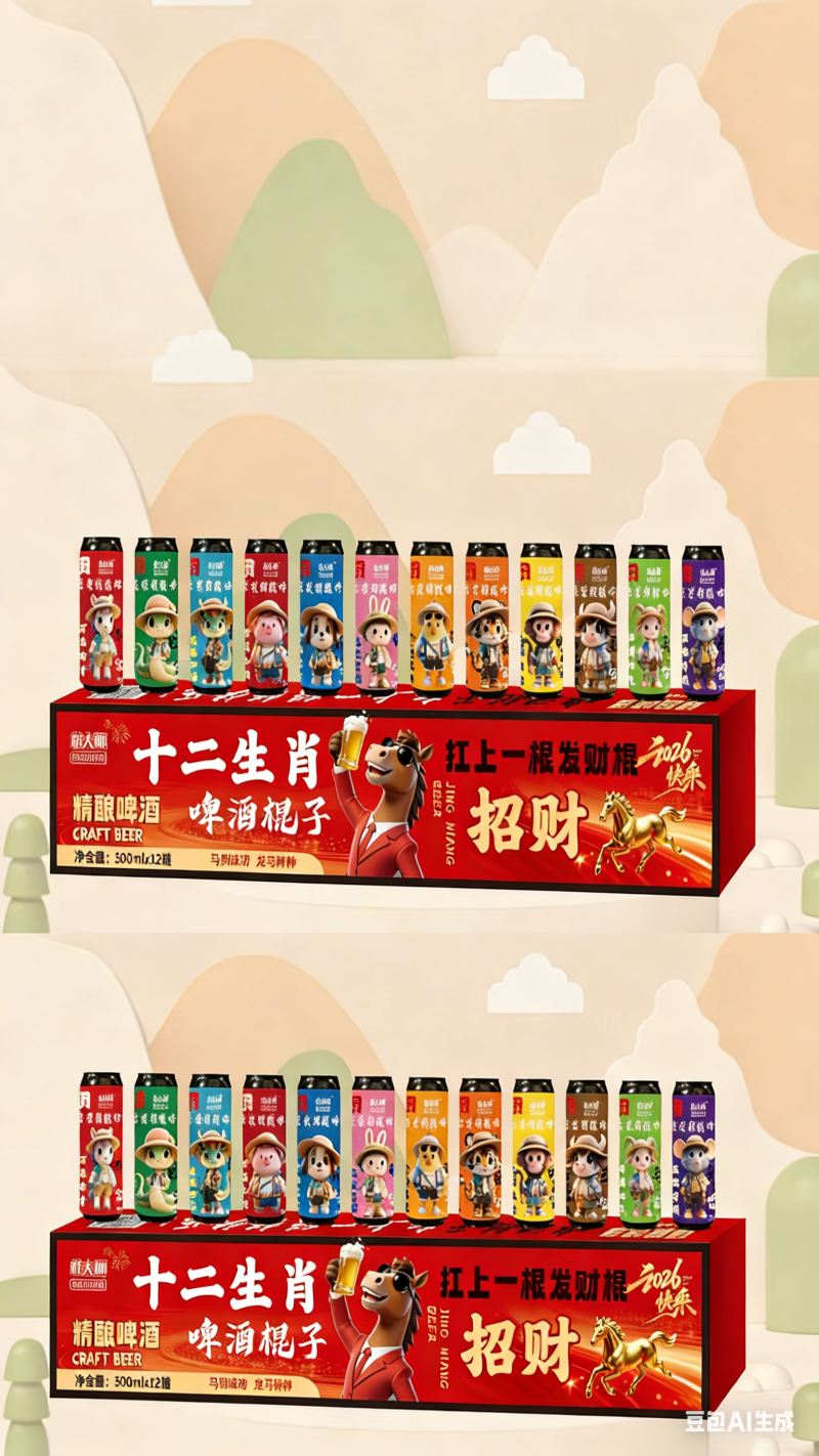 12生肖啤酒棍子，500*12手提箱装，过节送礼佳品