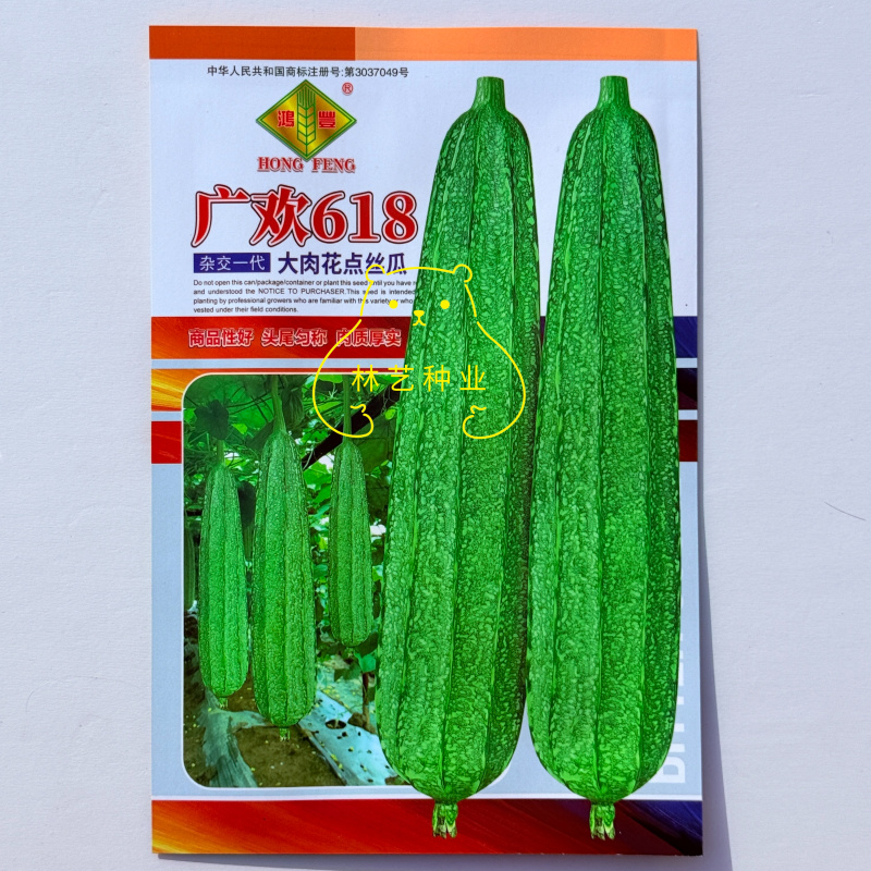 广欢618大肉花点丝瓜种子亮绿厚肉大果高产抗病商品性