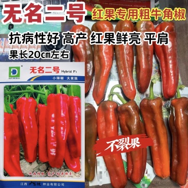大家族无名二号辣椒种子红果专用牛角椒种子肉厚大果抗病顺直