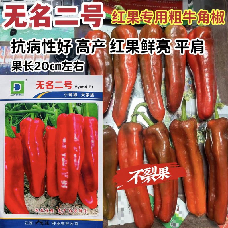 大家族无名二号辣椒种子红果专用牛角椒种子肉厚大果抗病顺直