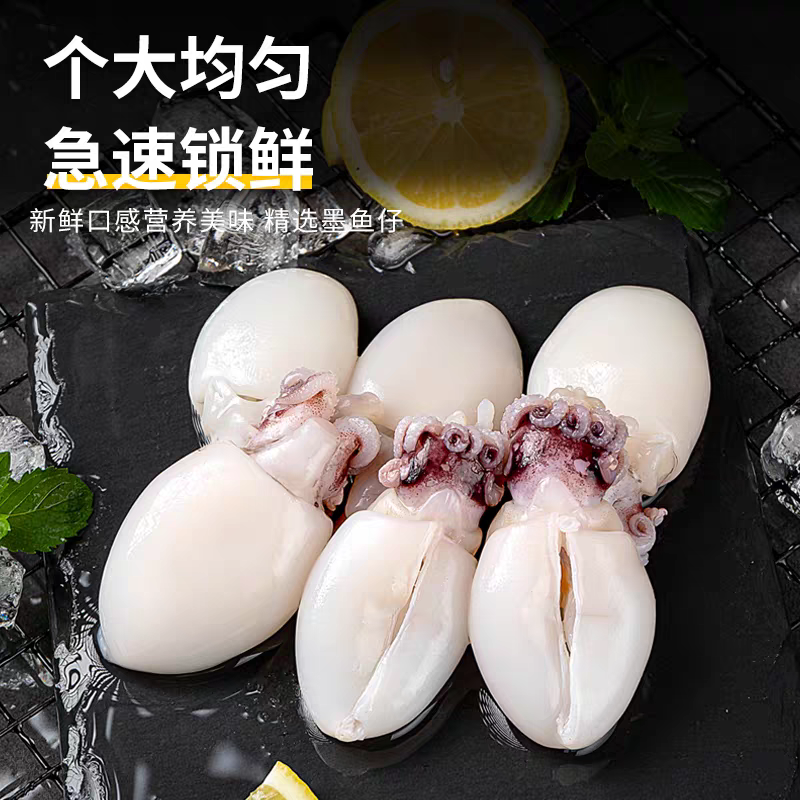墨鱼仔生鲜冷冻新鲜小墨鱼仔迷你小墨鱼乌贼鲜活去皮去内脏商