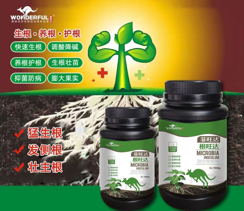 根旺达微生物菌剂，有效修复改良土壤，抗重茬，盐碱病害，快生根