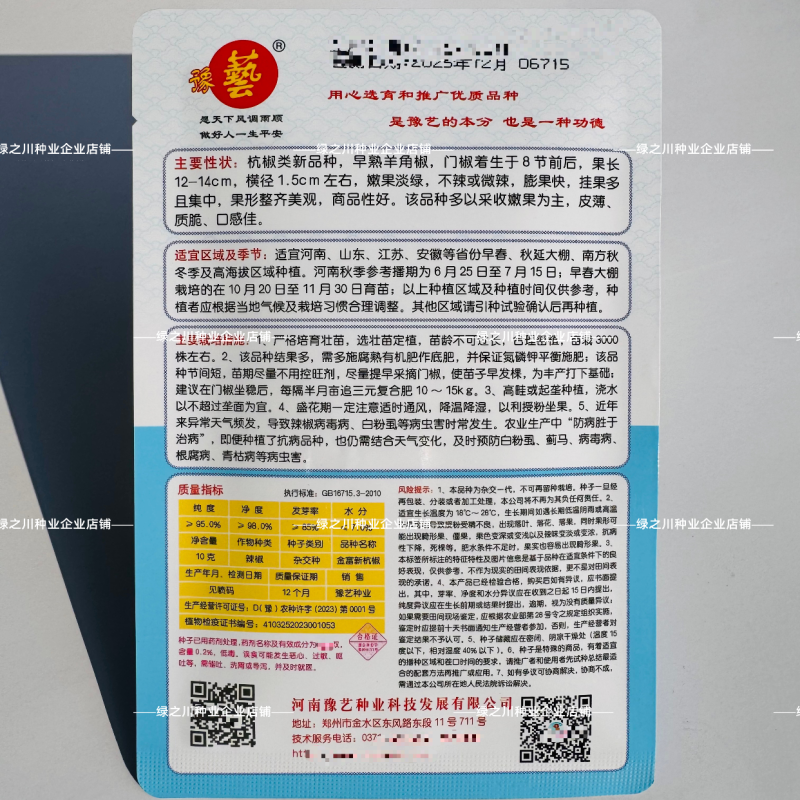豫艺金富新杭椒种子新品种羊角椒种子皮薄质脆不辣或微辣杭椒
