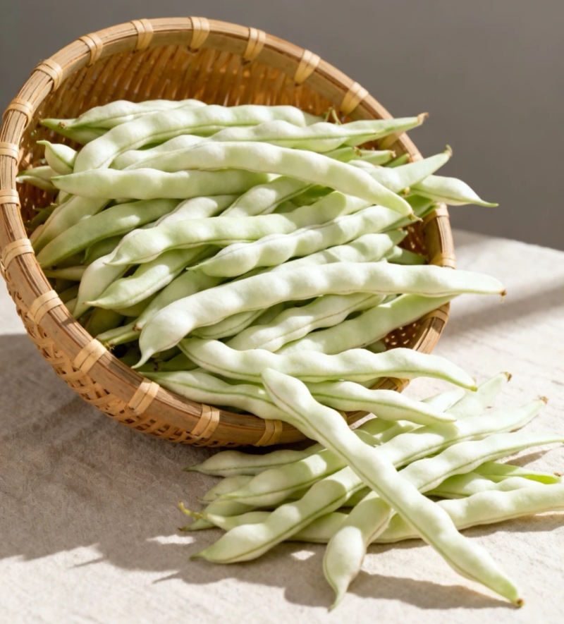 白不老架豆种子早熟蔓生嫩荚白绿色荚长30左右商品性好