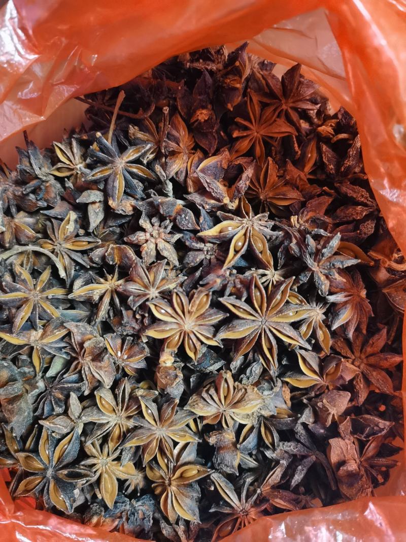广西古龙大红八角新货足干无硫颜色好，开口漂亮中果头