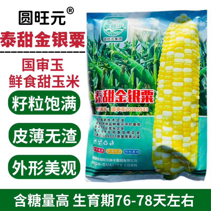 圆旺元泰甜金银粟双色甜玉米种子超甜水果玉米种子皮薄无渣