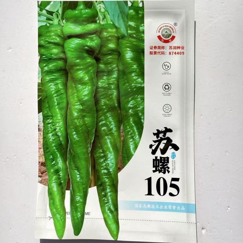 苏螺105早中熟杂交螺丝椒种子果皮绿色皮厚味香辣膨果快抗