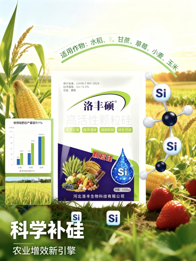 颗粒硅撒施底施全水溶含量高绿色无公害抗倒伏生根壮苗增产收