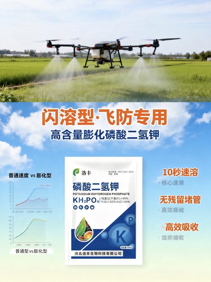 膨化磷二氢钾通用型磷钾肥蔬菜果树茶叶烟叶面喷施飞防速溶型