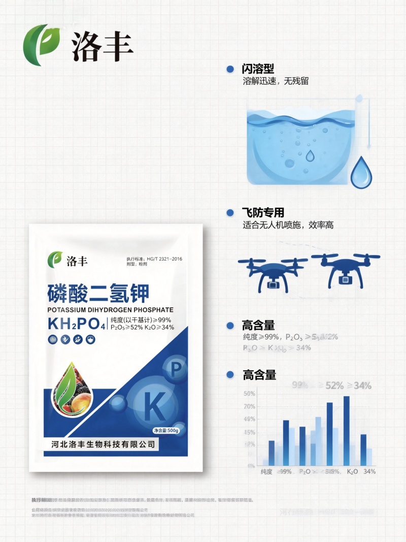 膨化磷二氢钾通用型磷钾肥蔬菜果树茶叶烟叶面喷施飞防速溶型