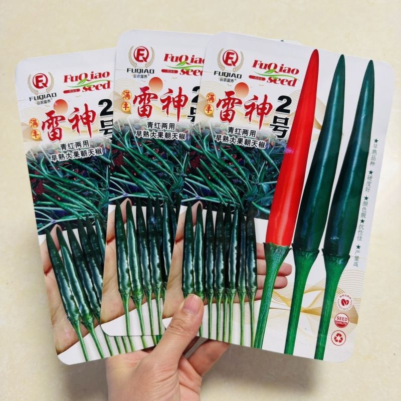 满丰雷神2号朝天椒种子大果青红两用黑绿色辣椒种早熟朝天椒