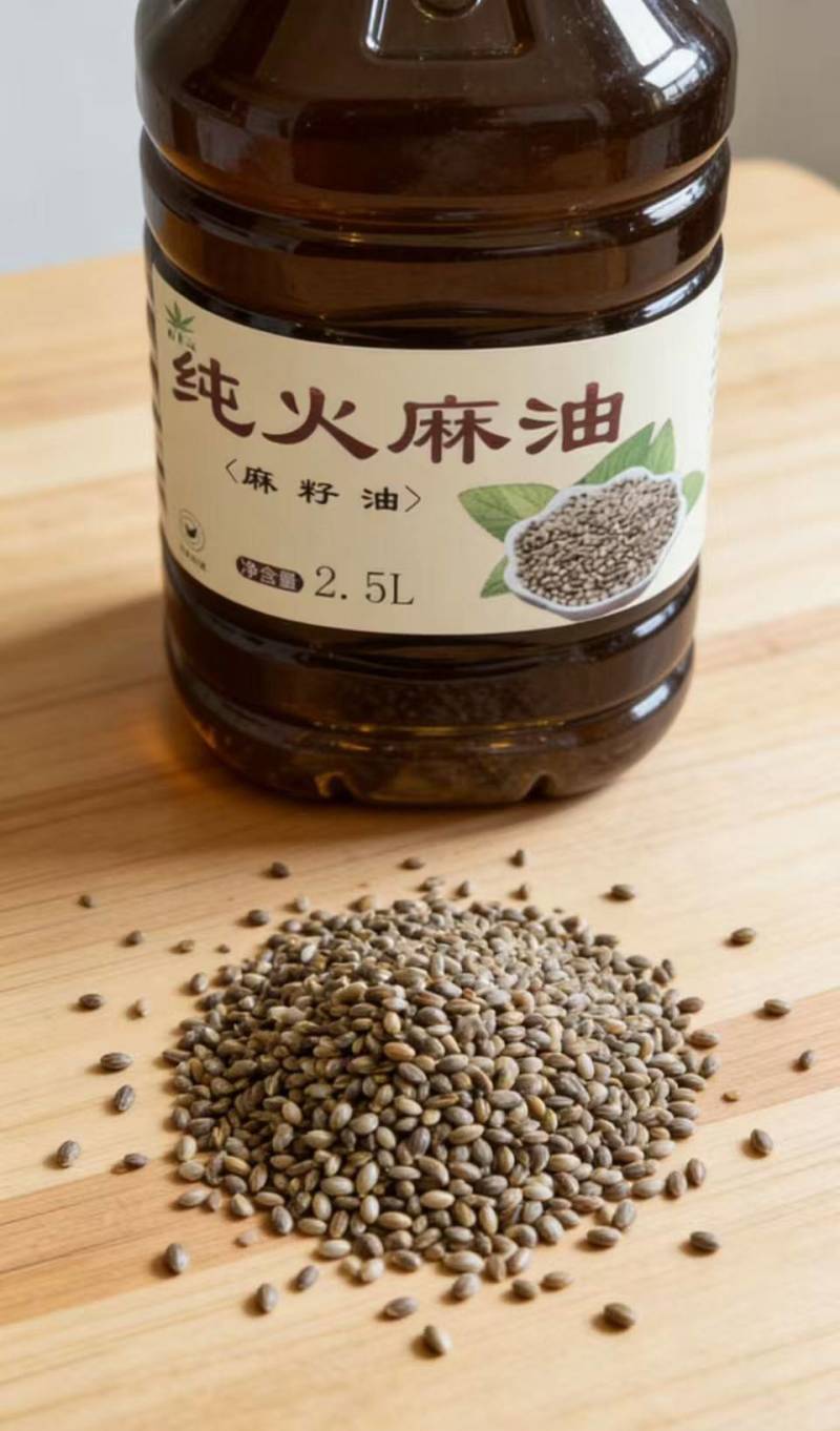 自榨纯火麻油，品质保证，诚信经营，冷榨火麻油