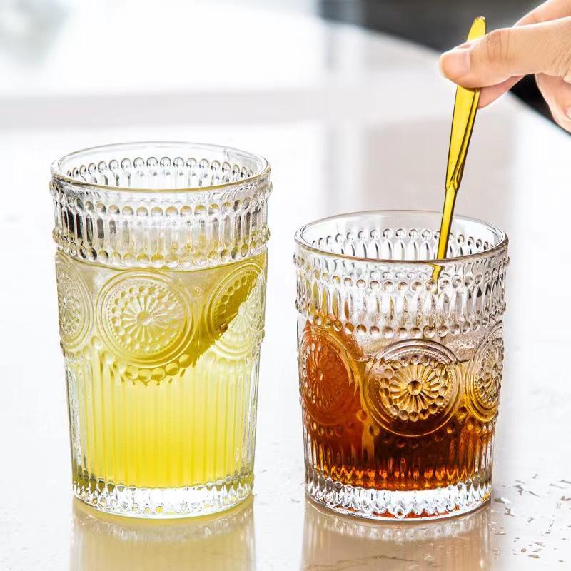 玻璃水杯竹节杯网红风带吸管水杯办公室高颜值礼品水杯