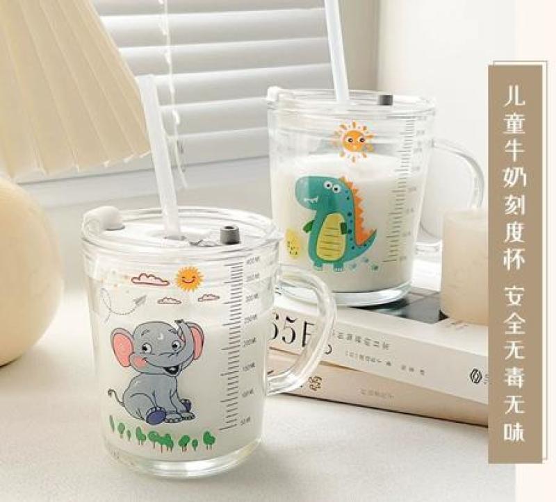 玻璃心水珠杯商务休闲把手杯吸管杯