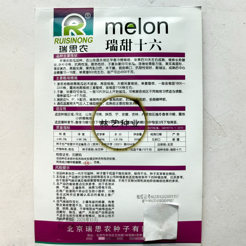 瑞甜十六早熟杂交薄皮甜瓜种子黄皮高圆形肉乳白色半干瓤抗裂