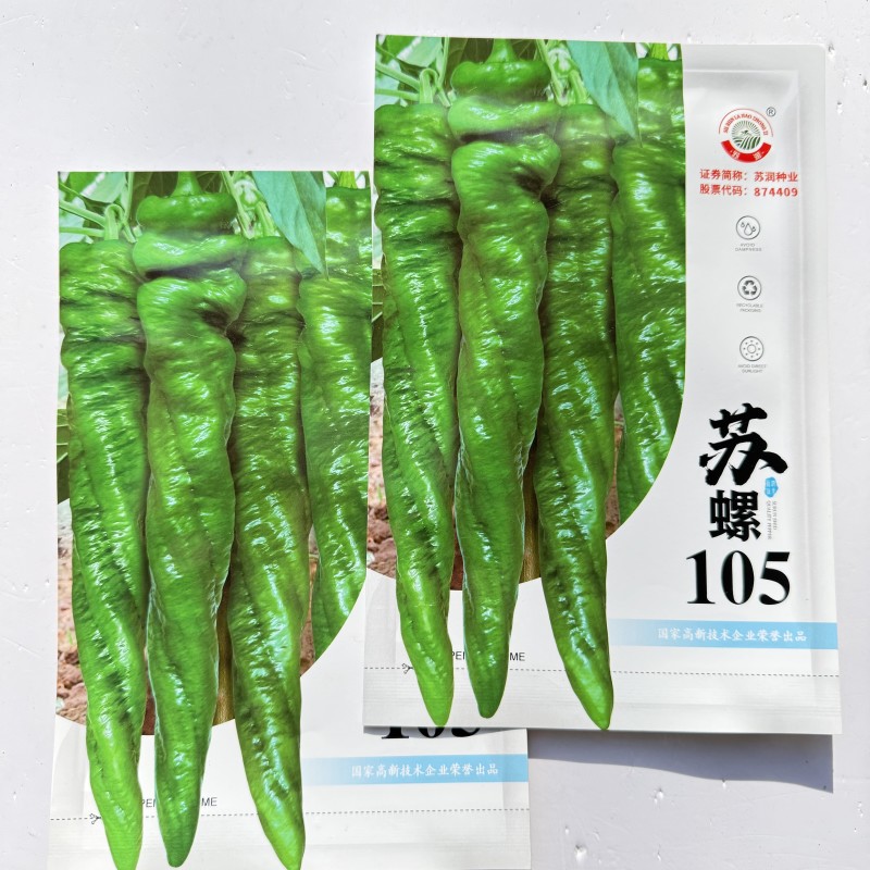苏螺105螺丝椒种子大果高产全螺旋肉厚香辣螺丝椒种子大田