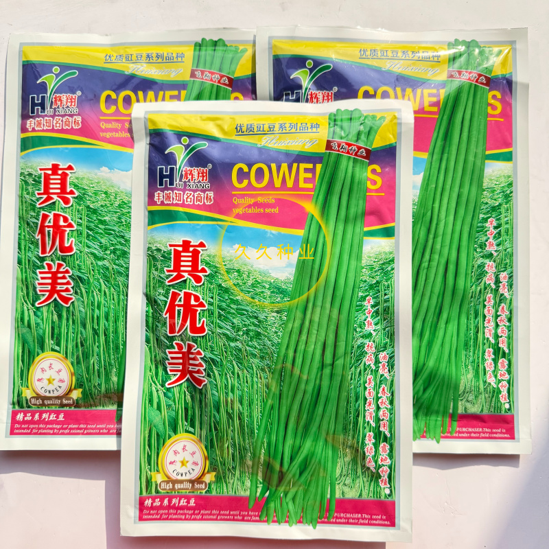 真优美豇豆种子翠绿油亮长豇豆种子不鼓籽无鼠尾春秋季长豆角