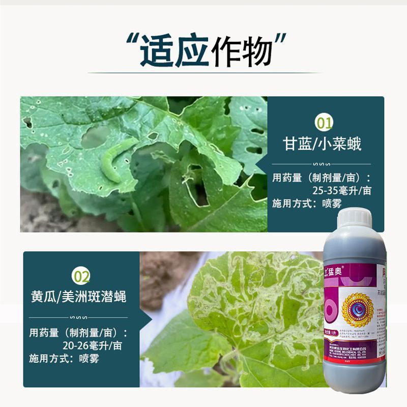 威远猛奥6%阿维高氯菜蛾美洲斑潜蝇阿维菌素高效氯氰菊酯杀