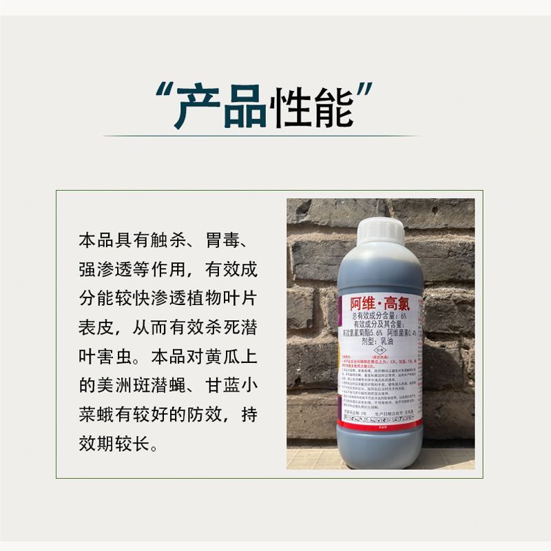 威远猛奥6%阿维高氯菜蛾美洲斑潜蝇阿维菌素高效氯氰菊酯杀