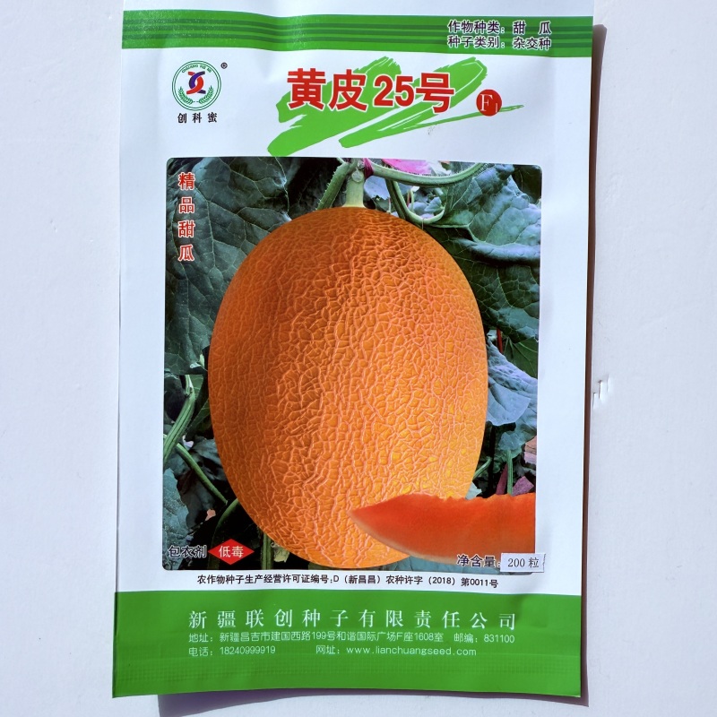 蜜哈密瓜种子中熟黄皮25号哈密瓜香瓜种子黄皮哈密瓜种子