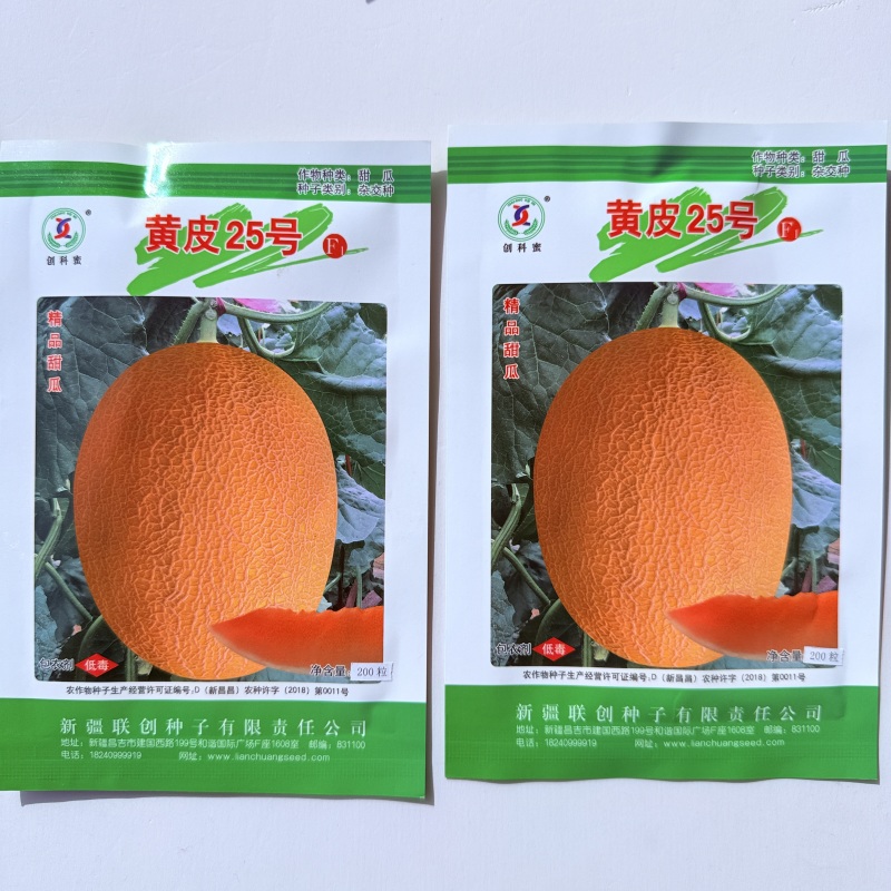 蜜哈密瓜种子中熟黄皮25号哈密瓜香瓜种子黄皮哈密瓜种子