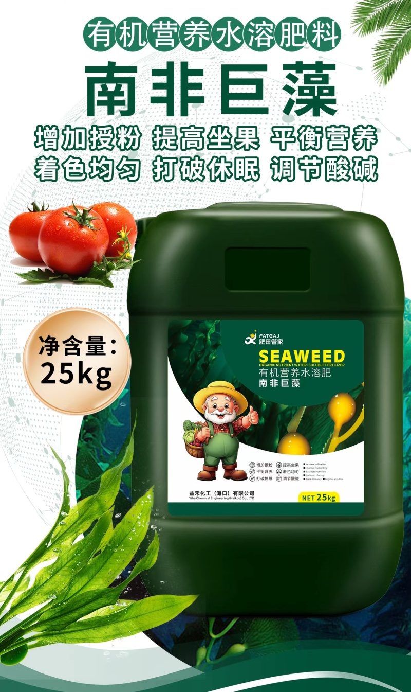 南非巨藻生根壮苗增加授粉与坐果率促进果实膨大上色增甜