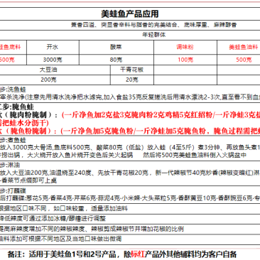 美蛙鱼底料油料1号产品，麻辣味型