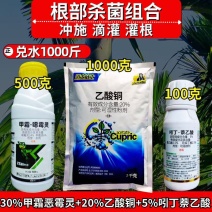 根部病害组合乙酸铜甲霜恶霉灵杀菌剂立枯病促根吲丁萘乙酸