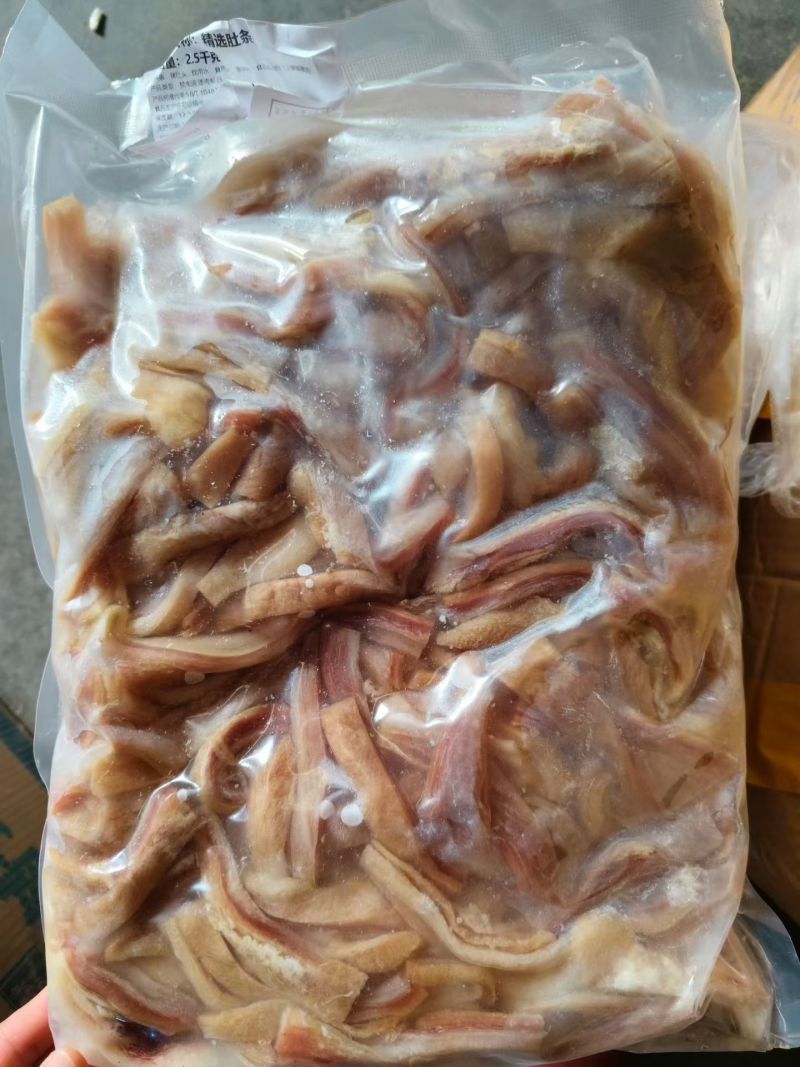 白水肚条肚丝冻品肚条熟肚丝红肠条厂家直销