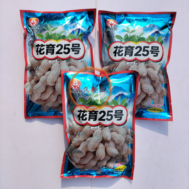 花育25号花生种子薄壳矮杆早熟抗病抗旱高产油食两用花生种