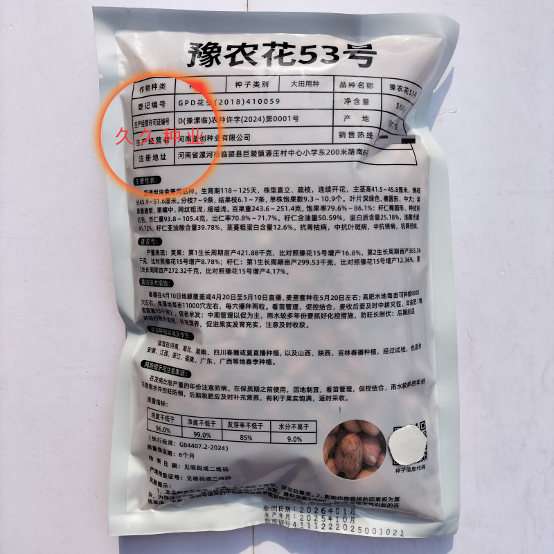 豫农花53花生种子高产粉红皮早熟鲜食榨油两用薄皮壳花生种