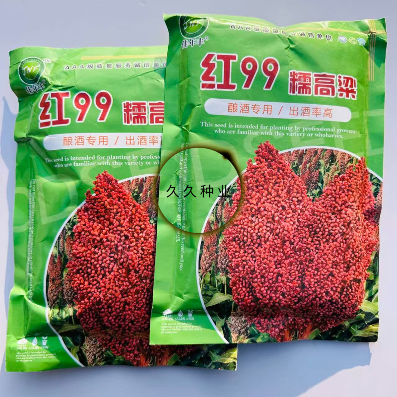 红99糯高粱三系杂交种子矮杆高产抗病抗旱防鸟害批发酿酒籽