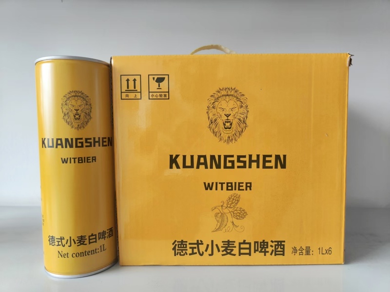 一升精酿原浆白啤酒，12度，精心酿造每一滴