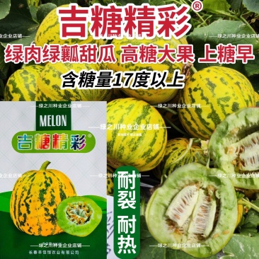 吉糖精彩大果八里香甜瓜种子高糖绿肉绿瓤上糖早花皮甜瓜种子