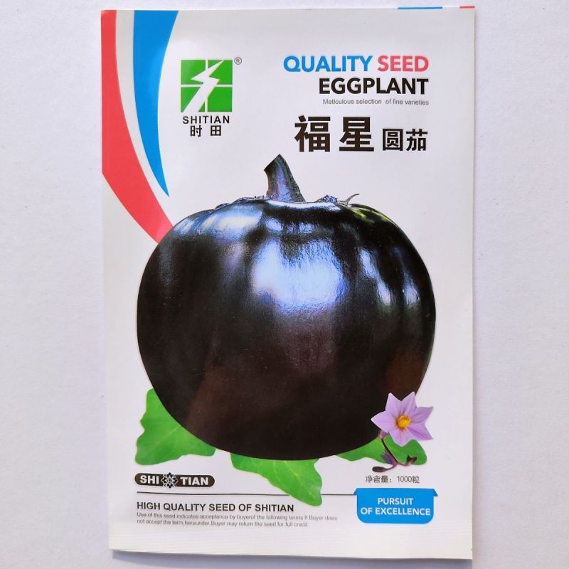 福满多圆茄子种子特大圆茄种籽紫黑圆茄籽少肉厚易种四季蔬菜