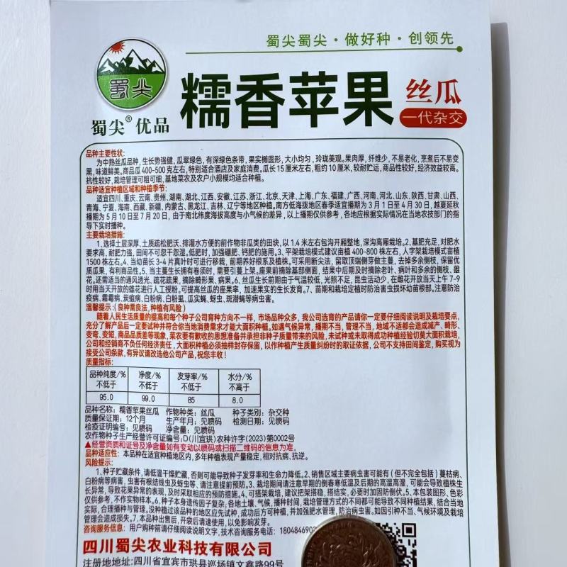 苹果丝瓜种子高产苹果丝瓜种籽