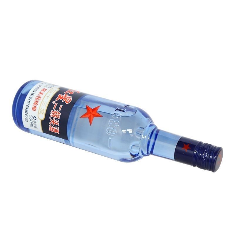 红星二锅头蓝瓶43度绵柔8纯粮500ml*12瓶整箱
