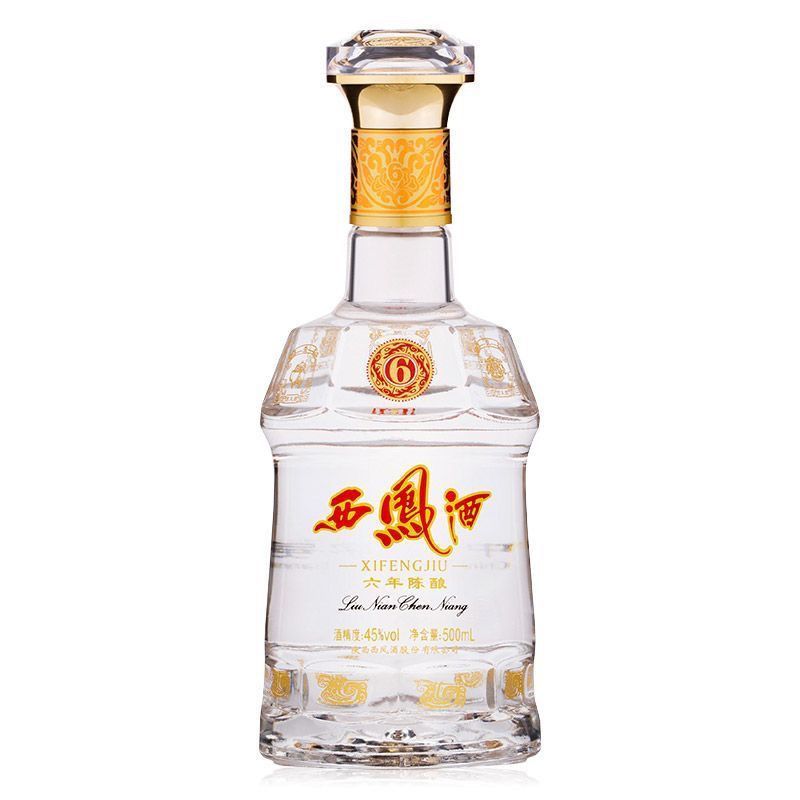 西凤酒六年45度6年陈酿陕西凤香型白酒500mL*6瓶赠礼袋