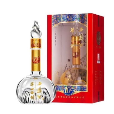 西凤45度华山论剑10年凤香型白酒纯粮食酒45度500毫升。