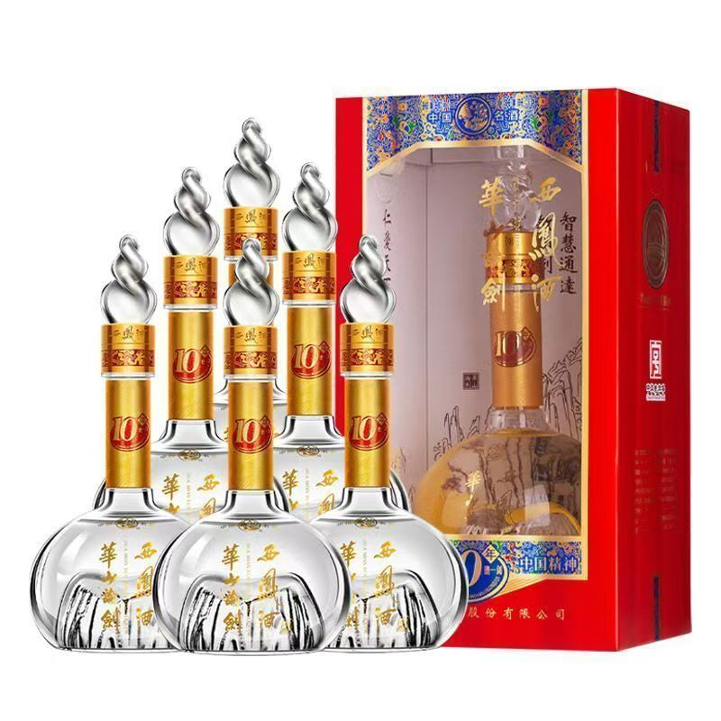 西凤45度华山论剑10年凤香型白酒纯粮食酒45度500毫升。