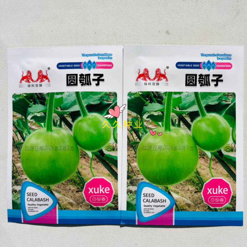 徐科双狮圆瓠子瓠瓜种子白绿柔嫩多汁高产抗病商品性佳