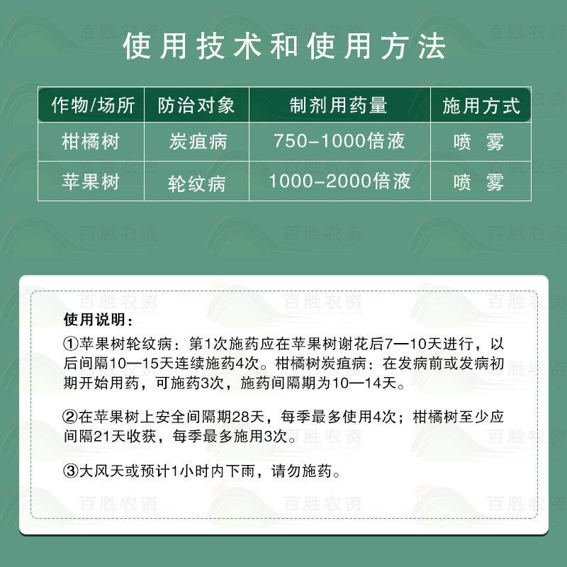 双吉福音60%唑醚代森联苹果轮纹病柑橘树炭疽病正品杀菌剂